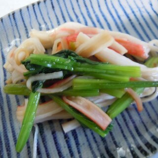 小松菜とかにかまのマヨ炒め